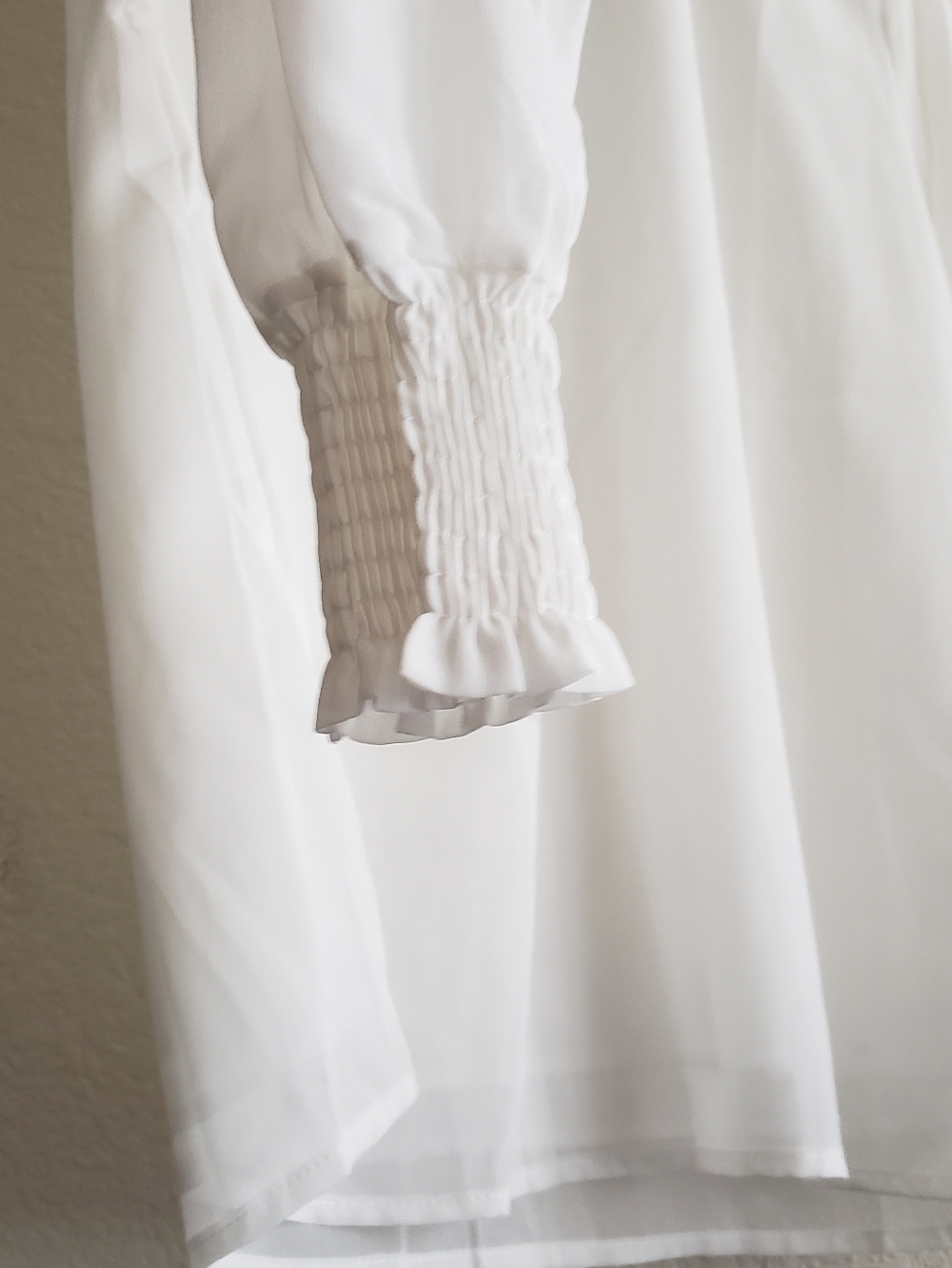 Sheer White Ruffle Blouse - Picture 5 of 12